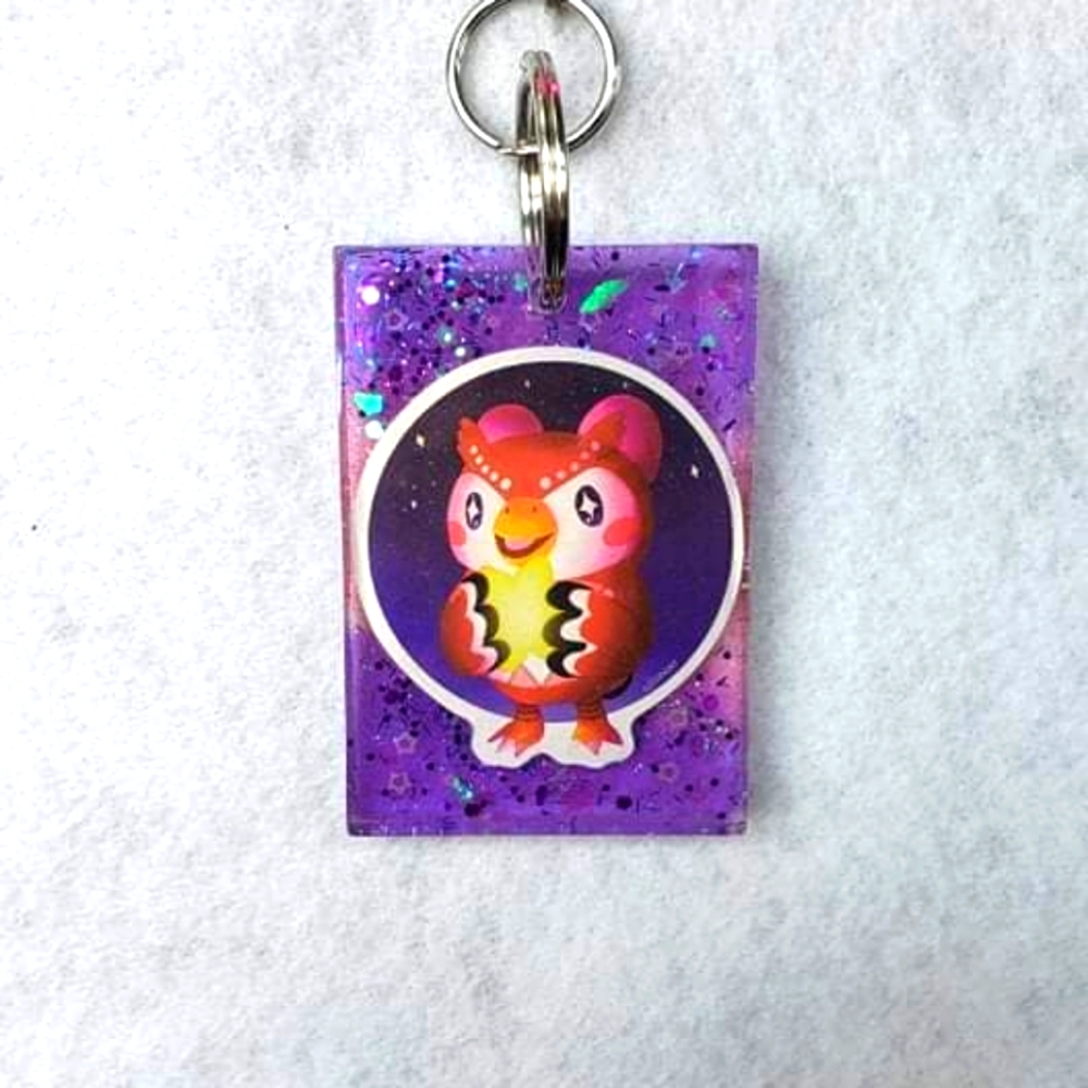 Animal Crossing Celeste Purple Resin Keychain